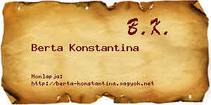 Berta Konstantina névjegykártya